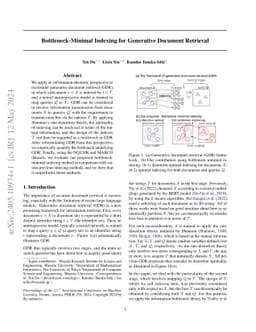 Bottleneck-Minimal Indexing for Generative Document Retrieval