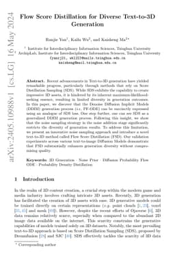 Flow Score Distillation for Diverse Text-to-3D Generation