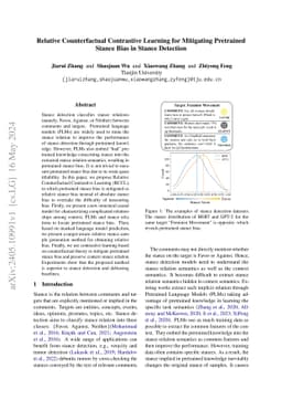 Relative Counterfactual Contrastive Learning for Mitigating Pretrained
  Stance Bias in Stance Detection