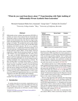 "What do you want from theory alone?" Experimenting with Tight Auditing
  of Differentially Private Synthetic Data Generation