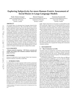 Exploring Subjectivity for more Human-Centric Assessment of Social
  Biases in Large Language Models