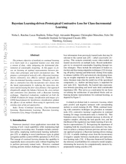 Bayesian Learning-driven Prototypical Contrastive Loss for Class-Incremental Learning