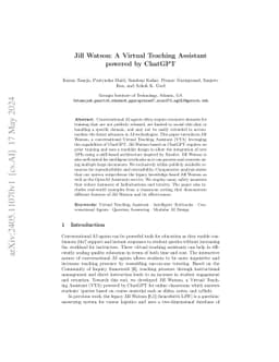 Jill Watson: A Virtual Teaching Assistant powered by ChatGPT