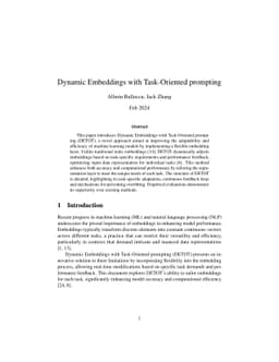 Dynamic Embeddings with Task-Oriented prompting