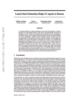 Latent State Estimation Helps UI Agents to Reason