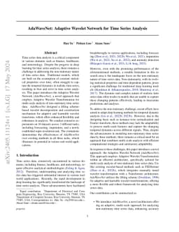 AdaWaveNet: Adaptive Wavelet Network for Time Series Analysis