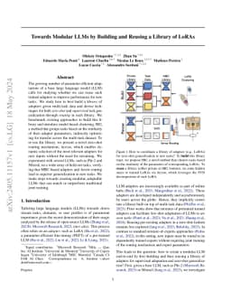 Towards Modular LLMs by Building and Reusing a Library of LoRAs