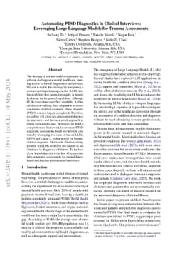 Automating PTSD Diagnostics in Clinical Interviews: Leveraging Large
  Language Models for Trauma Assessments