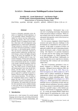 LexGen: Domain-aware Multilingual Lexicon Generation