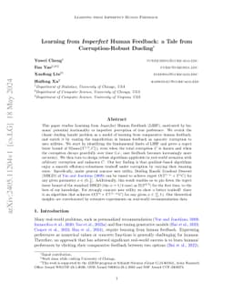 Learning from Imperfect Human Feedback: a Tale from Corruption-Robust
  Dueling