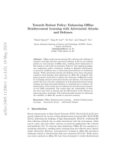 Towards Robust Policy: Enhancing Offline Reinforcement Learning with
  Adversarial Attacks and Defenses