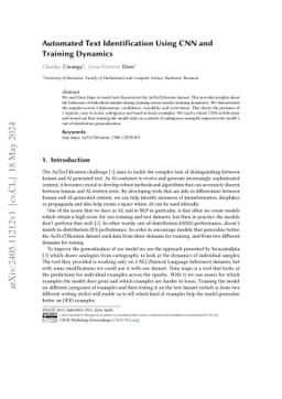 Automated Text Identification Using CNN and Training Dynamics