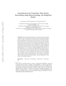 Lag Selection for Univariate Time Series Forecasting using Deep
  Learning: An Empirical Study