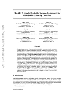 SimAD: A Simple Dissimilarity-based Approach for Time Series Anomaly
  Detection
