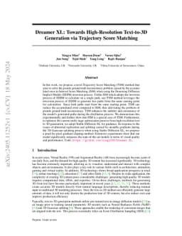 Dreamer XL: Towards High-Resolution Text-to-3D Generation via Trajectory
  Score Matching