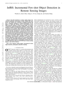 InfRS: Incremental Few-Shot Object Detection in Remote Sensing Images