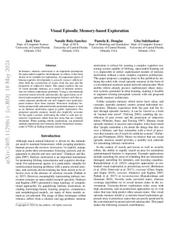 Visual Episodic Memory-based Exploration