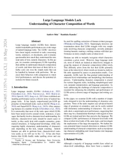Large Language Models Lack Understanding of Character Composition of
  Words