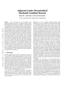 Adjacent Leader Decentralized Stochastic Gradient Descent