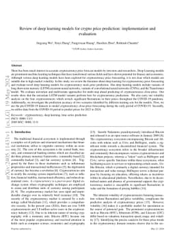 Review of deep learning models for crypto price prediction:
  implementation and evaluation
