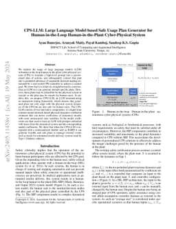 CPS-LLM: Large Language Model based Safe Usage Plan Generator for
  Human-in-the-Loop Human-in-the-Plant Cyber-Physical System