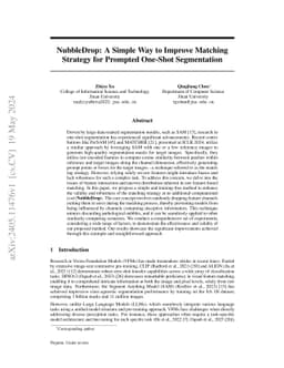 NubbleDrop: A Simple Way to Improve Matching Strategy for Prompted
  One-Shot Segmentation