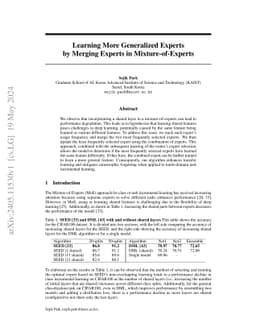Learning More Generalized Experts by Merging Experts in
  Mixture-of-Experts