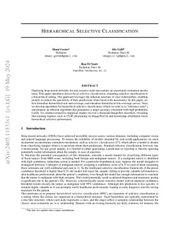 Hierarchical Selective Classification