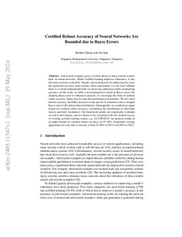 Certified Robust Accuracy of Neural Networks Are Bounded due to Bayes
  Errors