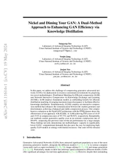 Nickel and Diming Your GAN: A Dual-Method Approach to Enhancing GAN
  Efficiency via Knowledge Distillation