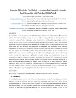 Computer Vision in the Food Industry: Accurate, Real-time, and Automatic
  Food Recognition with Pretrained MobileNetV2
