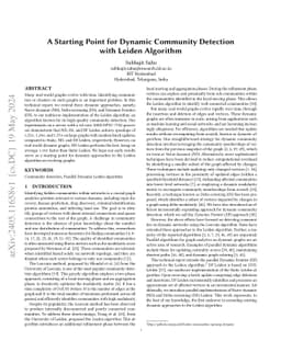 A Starting Point for Dynamic Community Detection with Leiden Algorithm