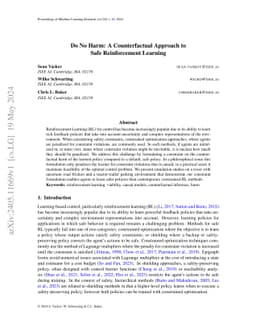 Do No Harm: A Counterfactual Approach to Safe Reinforcement Learning