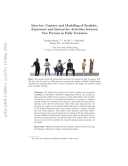 InterAct: Capture and Modelling of Realistic, Expressive and Interactive
  Activities between Two Persons in Daily Scenarios