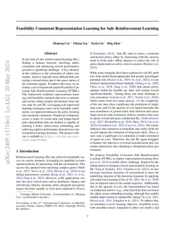 Feasibility Consistent Representation Learning for Safe Reinforcement
  Learning