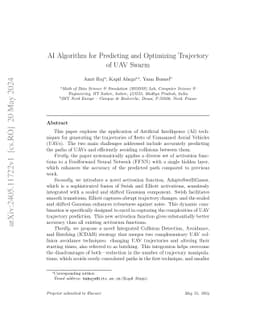 AI Algorithm for Predicting and Optimizing Trajectory of UAV Swarm