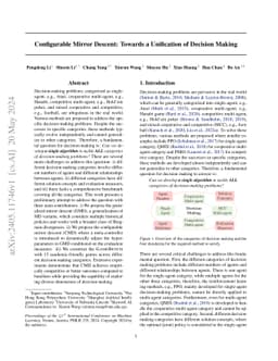 Configurable Mirror Descent: Towards a Unification of Decision Making