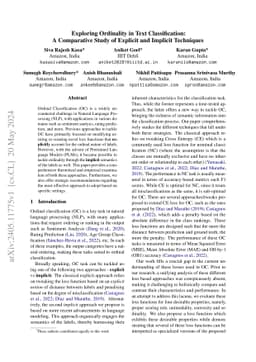 Exploring Ordinality in Text Classification: A Comparative Study of
  Explicit and Implicit Techniques
