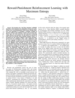 Reward-Punishment Reinforcement Learning with Maximum Entropy