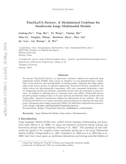 TinyLLaVA Factory: A Modularized Codebase for Small-scale Large
  Multimodal Models