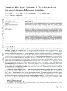 Generative AI in Higher Education: A Global Perspective of Institutional
  Adoption Policies and Guidelines