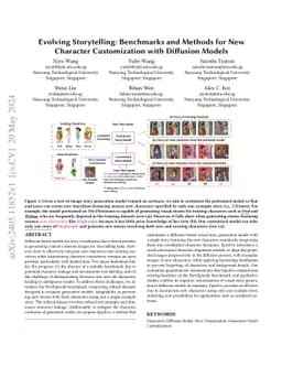 Evolving Storytelling: Benchmarks and Methods for New Character
  Customization with Diffusion Models
