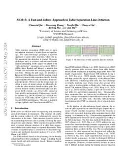 SEMv3: A Fast and Robust Approach to Table Separation Line Detection