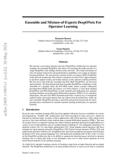 Ensemble and Mixture-of-Experts DeepONets For Operator Learning