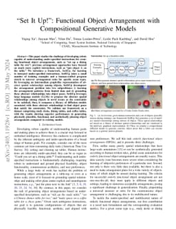 "Set It Up!": Functional Object Arrangement with Compositional Generative Models