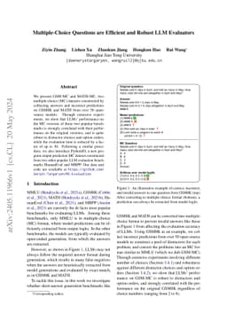 Multiple-Choice Questions are Efficient and Robust LLM Evaluators