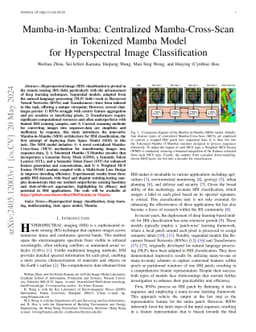Mamba-in-Mamba: Centralized Mamba-Cross-Scan in Tokenized Mamba Model
  for Hyperspectral Image Classification