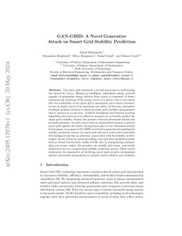 GAN-GRID: A Novel Generative Attack on Smart Grid Stability Prediction