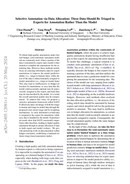 Selective Annotation via Data Allocation: These Data Should Be Triaged
  to Experts for Annotation Rather Than the Model