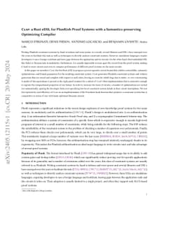 Clap: a Semantic-Preserving Optimizing eDSL for Plonkish Proof Systems